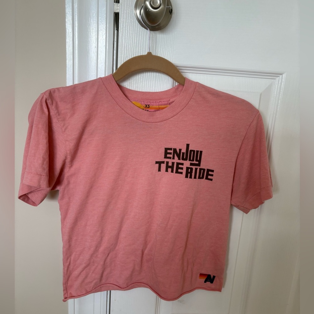 Aviator Nation Pink "Enjoy The Ride" Short Sleeve Tee